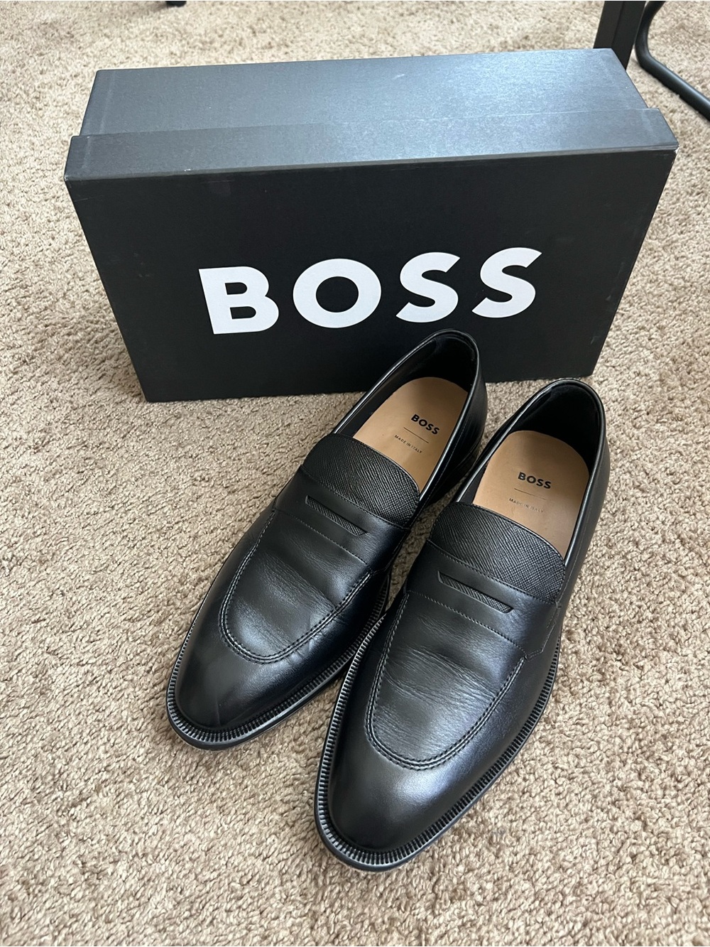 Boss Derreck Penny Loafer Black Leather